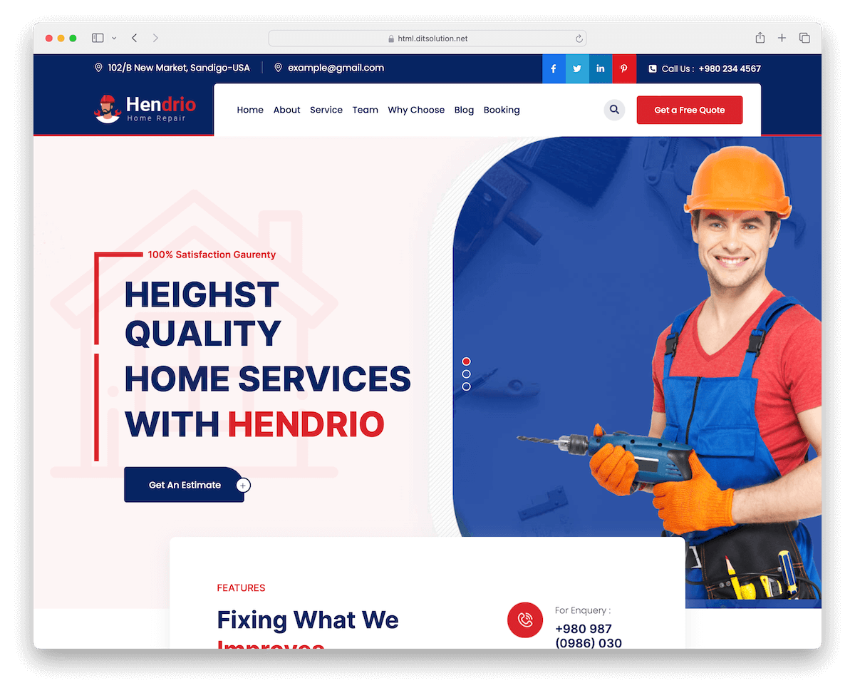 handyman website templates